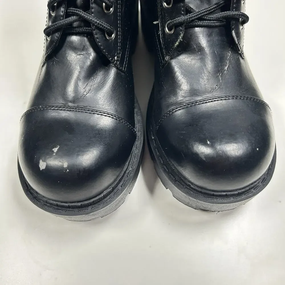 Mudd Patrol Combat Boots Womens 7.5M Black Cargo Pocket Goth Punk Y2K Grunge